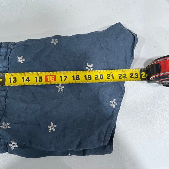 Bella Dahl Womens Size XS Blue Star Print 100% Linen Romper Spring Summer - Picture 7 of 7